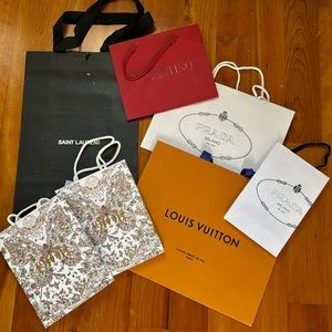 Luxury brand shopping bags